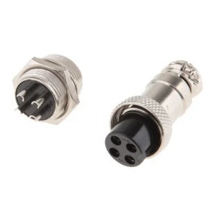 مقبس موصل معدني 4 دبوس ذكر لوحه انثى سلك / GX16 4Pin Male & Female Circular Aviation Socket Plug Wire Panel Connector