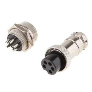 مقبس موصل معدني 5 دبوس ذكر لوحه انثى سلك / GX16 5Pin Male & Female Circular Aviation Socket Plug Wire Panel Connector