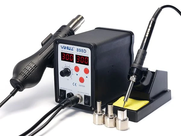 محطة لحام وهواء / YIHUA-898D Series Hot Air Rework Station with Soldering Iron