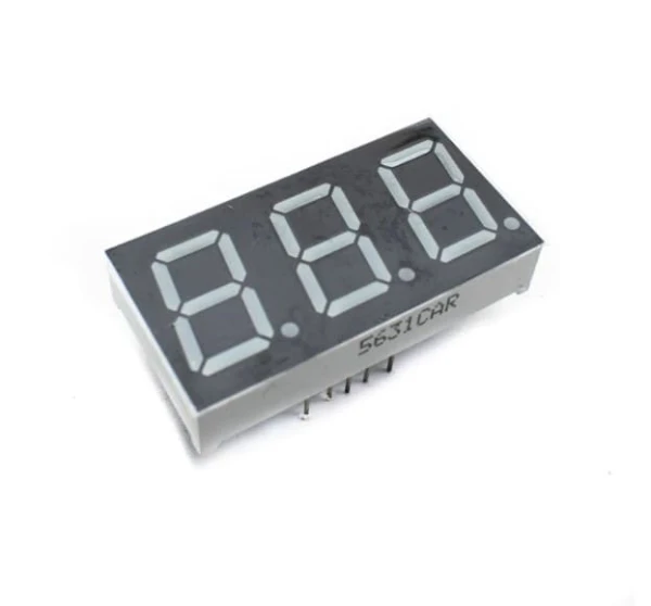 سيفن سيجمنت ثلاثي كومن كاثود / LED 7 SEGMENT 3 DIGIT DISPLAY 0.56-INCH COMMON ANODE