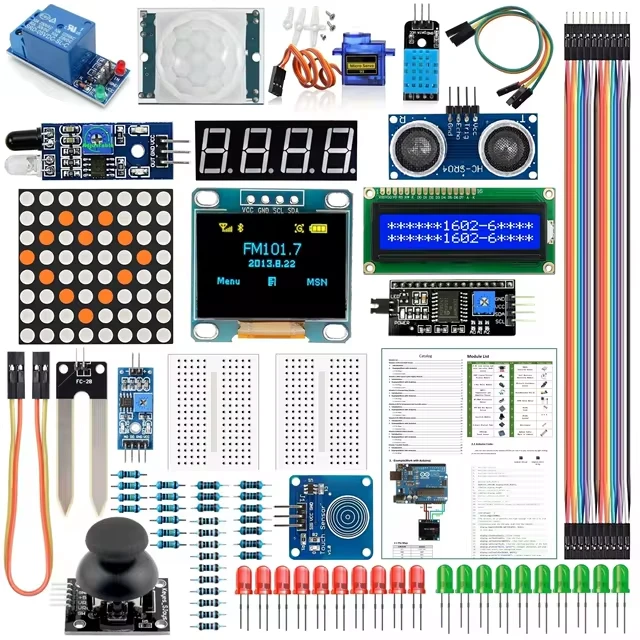 مجموعة متنوعة من الملحقات لأردوينو  / Project Super Starter Kit Compatible with Arduino Kit UNO R3 Nano V3.0 2560 Mega