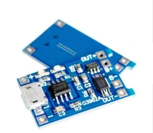 وحدة شحن بطارية ليثيوم 18650 بمنفذ مايكرو USB 5 فولت 1 أمبير مع حماية / MICRO USB 5V 1A 18650 LITHIUM BATTERY CHARGER MODULE WITH PROTECTION