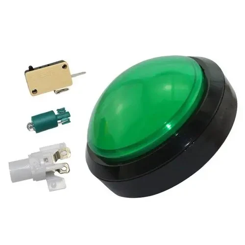 زر ضغط قوس مضاء بقطر 100 مم / Push button switch 100mm Green