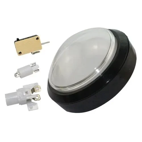 زر ضغط قوس مضاء بقطر 100 مم / push button switch 100mm white