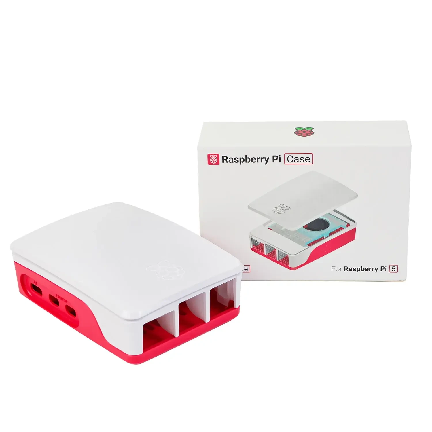 علبة حمايه للراسبري باي 5 / Official Raspberry Pi 5 Case Red-White
