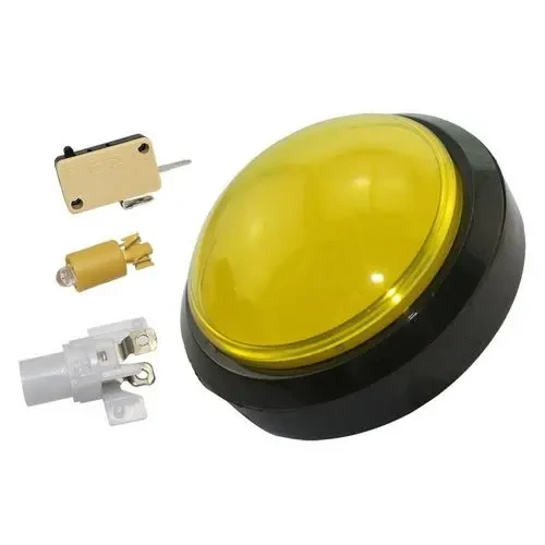 زر ضغط قوس مضاء بقطر 100 مم  / Push button switch 100mm yellow