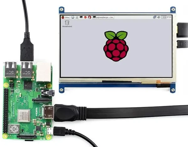 شاشة لمس تكاثفية 7 بوصة /  Resolution 7 inch 1024*600  LCD Capacitive Touch Panel with HDMI interface + USB Cable for Raspberry Pi3/PI4