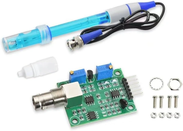 طقم حساس قياس الحموضة / pH Value Detection Sensor Module Kit + Rechargeable pH Probe
