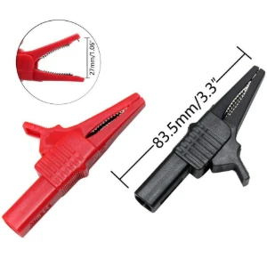 مشبك اختبار بملقط تمساح لمدخل 4 مم / Crocodile Clip Alligator Clamps 1000V 32A Full Insulated